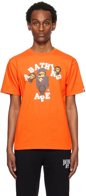 Photo: BAPE Orange College Milo T-Shirt