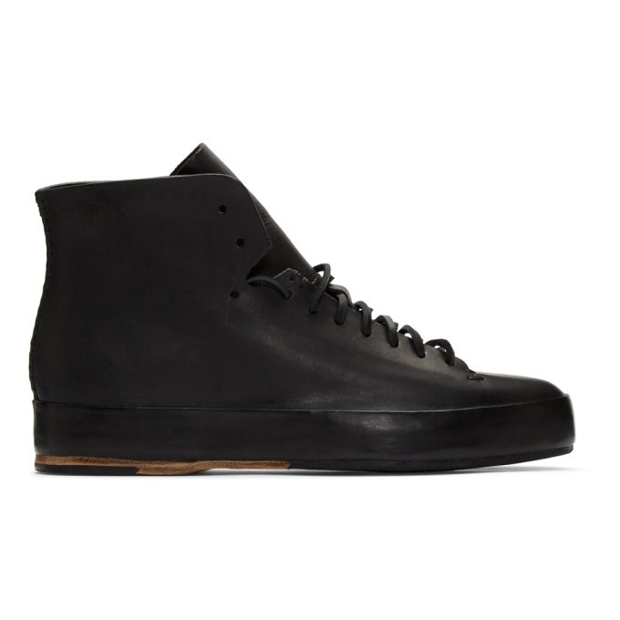 Photo: Feit Black Hand-Sewn Rubber High Sneakers