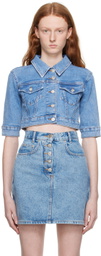 Moschino Jeans Blue Cropped Denim Jacket