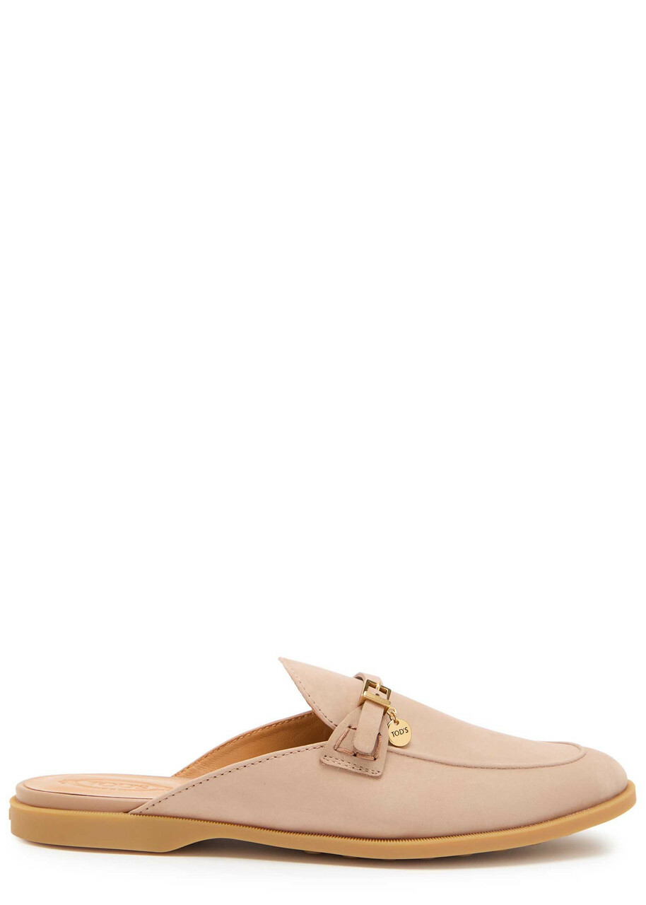 Tods Gom.leg Nubuck Sliders Camel