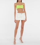 David Koma Sequined stretch-cady bralette