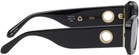 LINDA FARROW Black Rectangular Lola Sunglasses