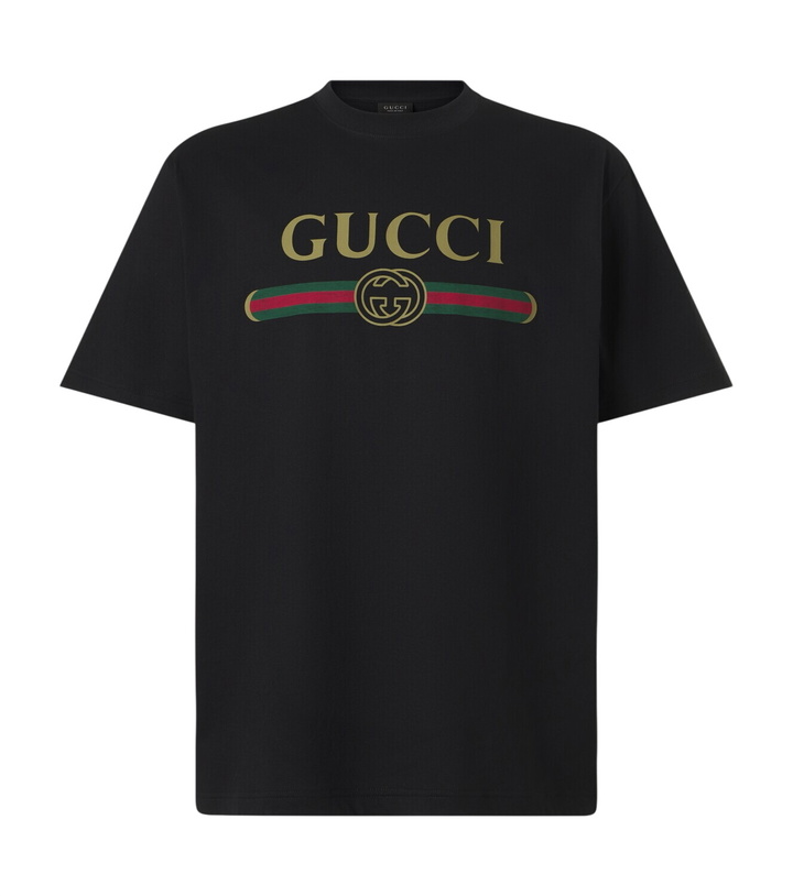 Photo: Gucci Logo cotton and silk jersey T-shirt