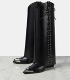 Givenchy Shark Lock Cowboy leather knee-high boots