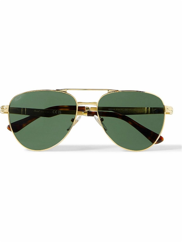 Photo: Persol - Aviator-Style Gold-Tone and Tortoiseshell Acetate Sunglasses