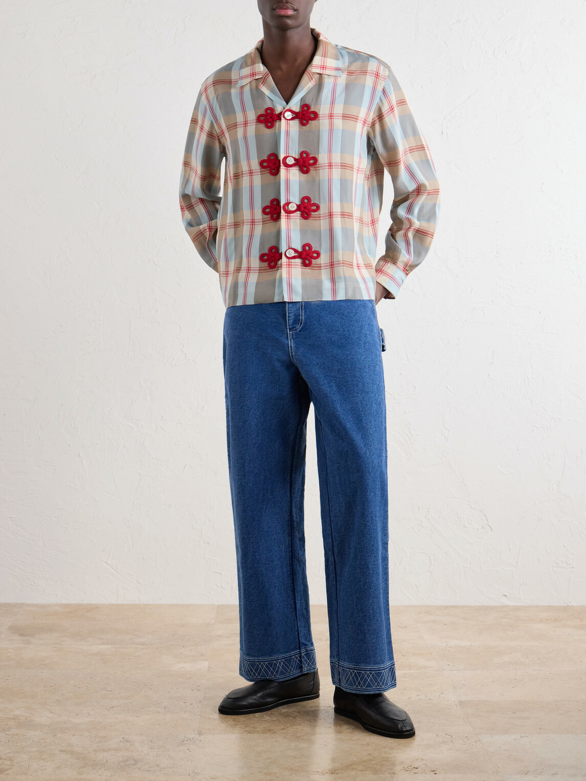 BODE - Canyon Trillium Camp-Collar Appliquéd Checked Organza Shirt - Multi