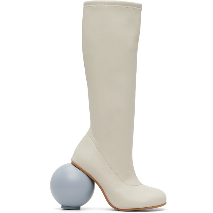 Photo: YUME YUME Off-White Ball Tall Boots