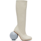 YUME YUME Off-White Ball Tall Boots