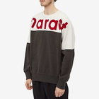 Isabel Marant Men's Howley Block Logo Sweat in Faded Black/Red