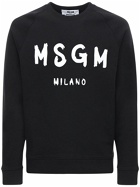 MSGM - Logo Print Brushed Cotton Sweatshirt