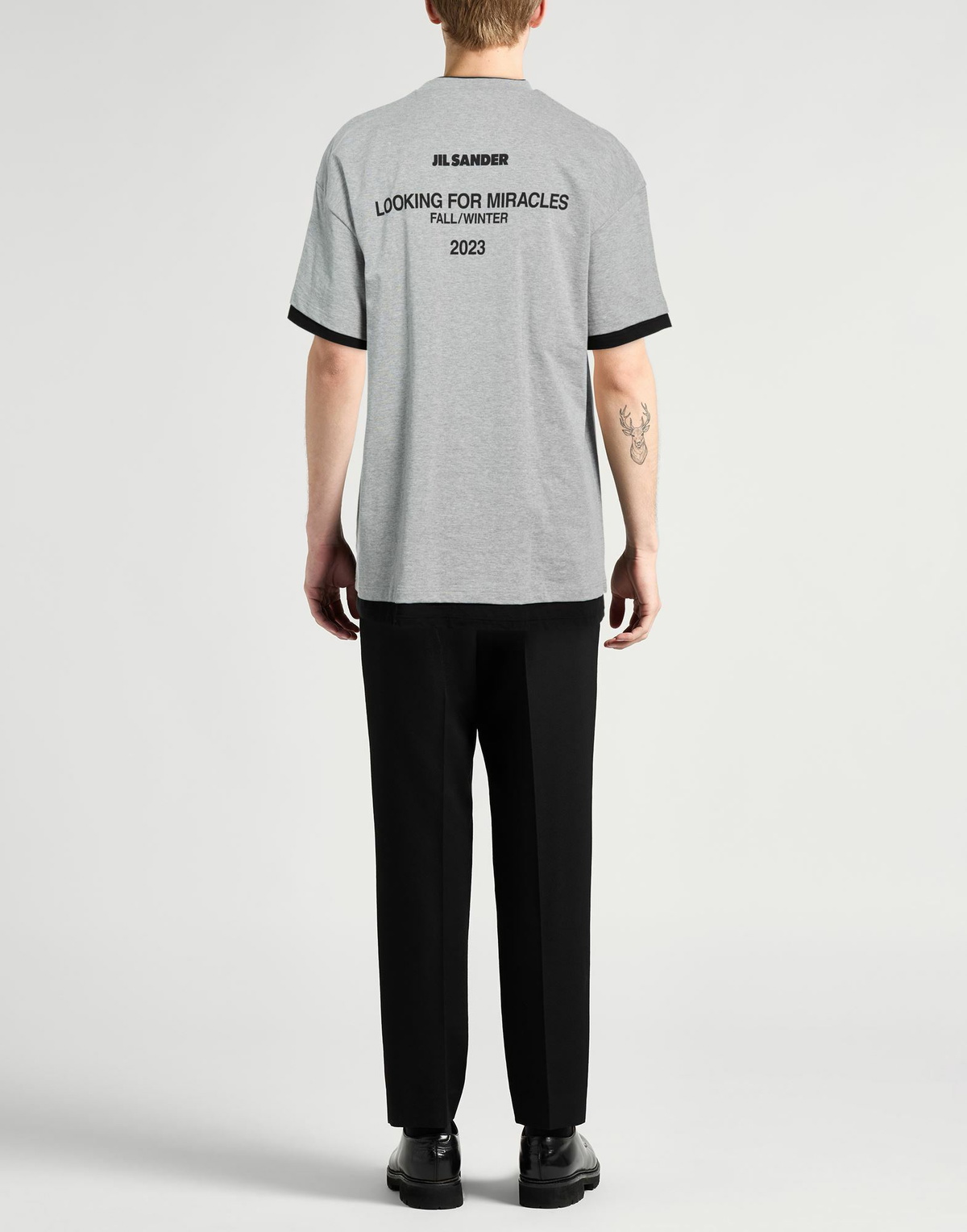 Jil Sander Mens T-shirt in Grey