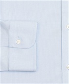 Brooks Brothers Men's Stretch Madison Relaxed-Fit Dress Shirt, Non-Iron Poplin Ainsley Collar End-on-End | Light Blue