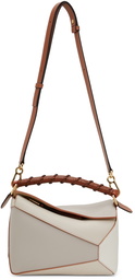 Loewe Taupe & Off-White Small Puzzle Edge Shoulder Bag