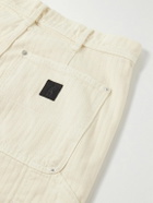 Enfants Riches Déprimés - Straight-Leg Distressed Panelled Herringbone Denim Trousers - Neutrals