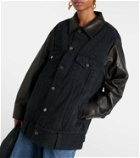 Khaite Grizzo leather-trimmed denim jacket