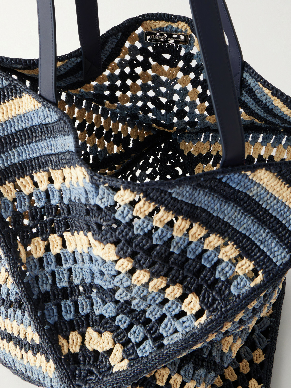 LOEWE - Paula's Ibiza Puzzle Fold Large Leather-Trimmed Raffia Shoulder Bag