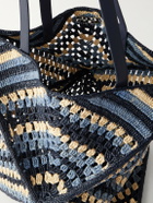 LOEWE - Paula's Ibiza Puzzle Fold Large Leather-Trimmed Raffia Shoulder Bag