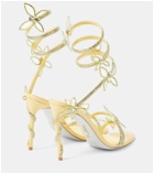 Rene Caovilla Margot Butterfly embellished satin sandals