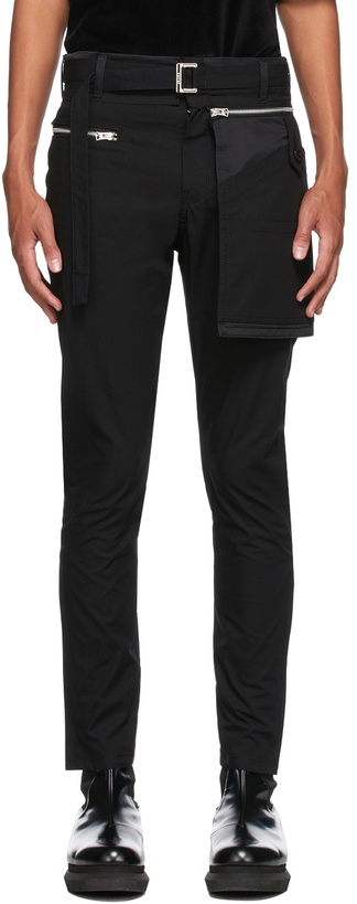 Photo: Sacai Black Zip Pocket Cargo Pants