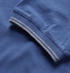 Brunello Cucinelli - Slim-Fit Contrast-Tipped Cotton-Piqué Polo Shirt - Men - Blue
