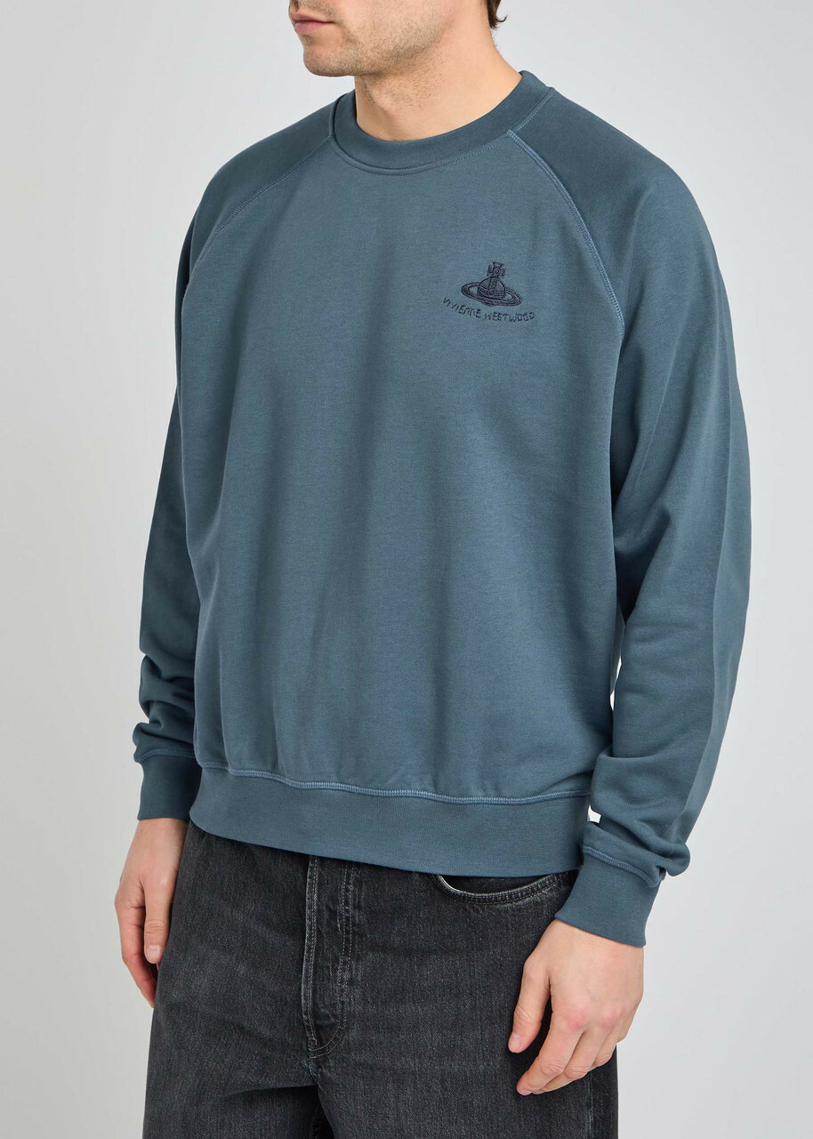 Vivienne Westwood Orb-embroidered Cotton Sweatshirt Denim
