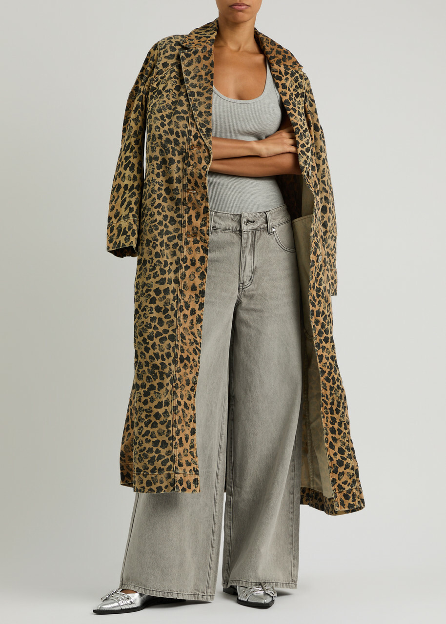 House OF Sunny Lace-up Wide-leg Jeans Grey