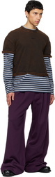 We11done Brown & Blue Layered Stripe Long-Sleeve T-shirt