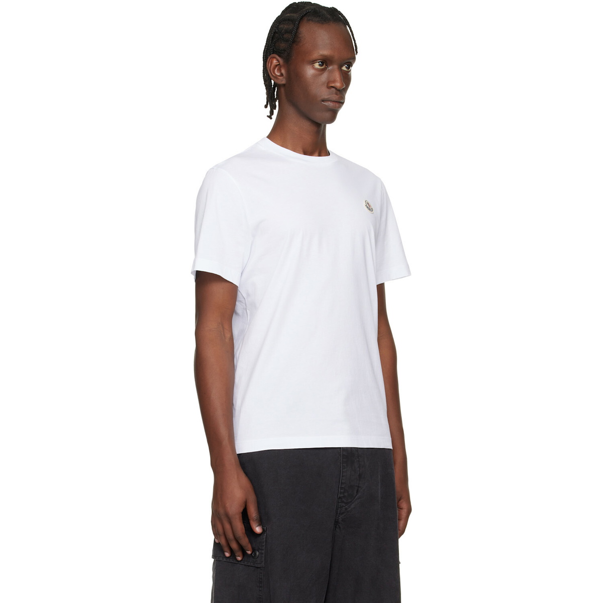 Moncler Three-Pack White Logo Patch Cotton T-shirts