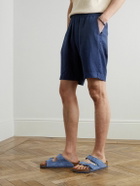 Sunspel - Straight-Leg Linen Shorts - Blue