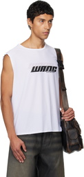 Alexander Wang White Graphic Logo Muscle Tank Top