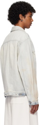 MM6 Maison Margiela Blue Distressed Denim Jacket