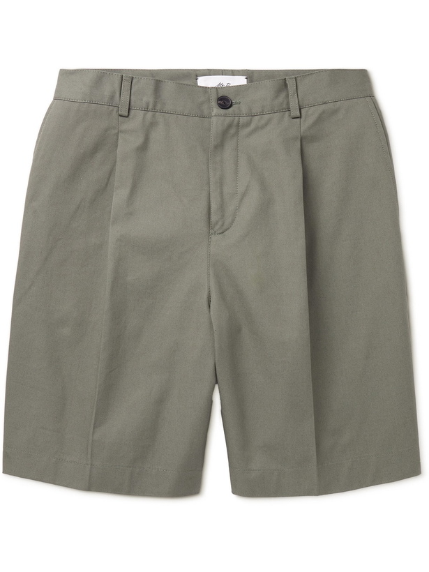 Photo: MR P. - Pleated Cotton-Twill Shorts - Green