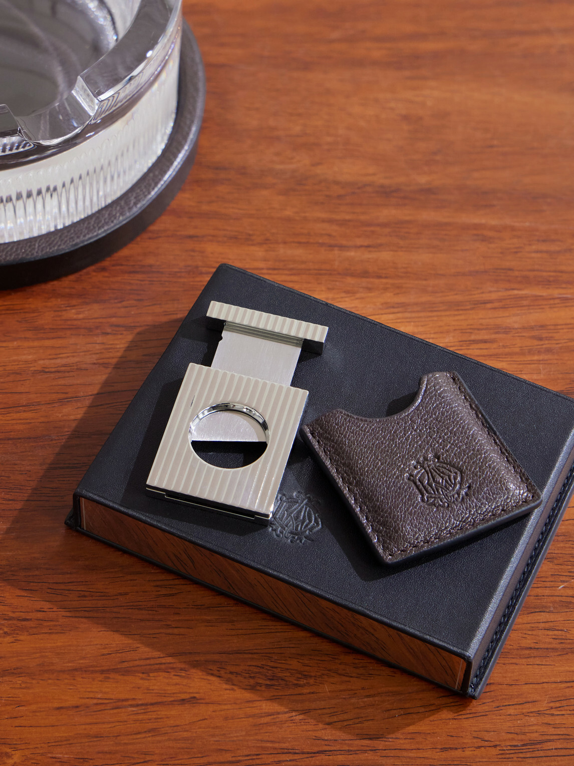 Dunhill - Steel and Leather Cigar Cutter Case - Brown
