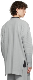 Homme Plissé Issey Miyake Grey Monthly Color November Cardigan