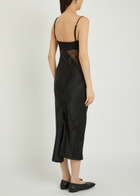 Rick Owens Panelled Satin Midi Slip Dress Black