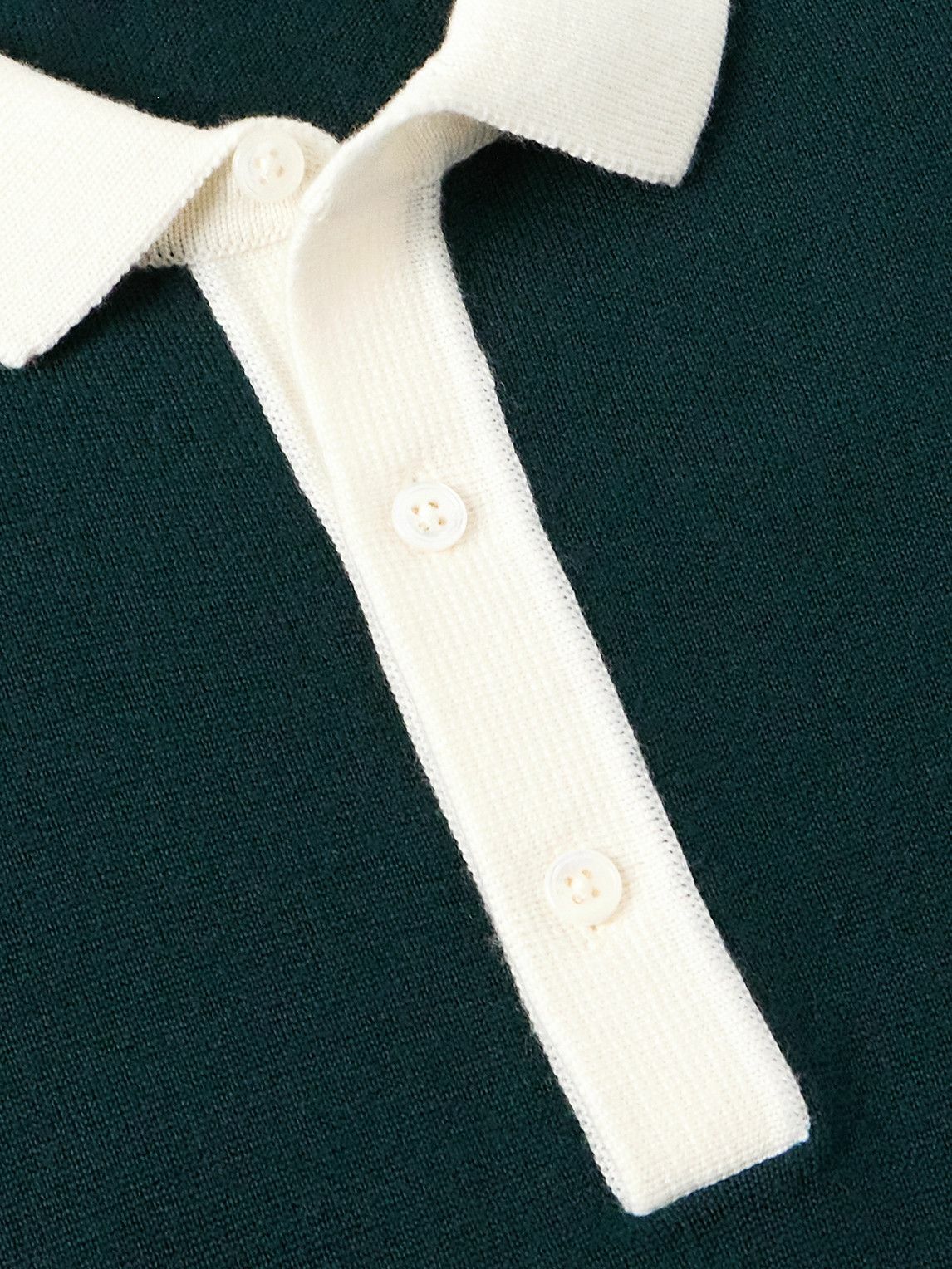 Drake's - Merino Wool Rugby Shirt - Green
