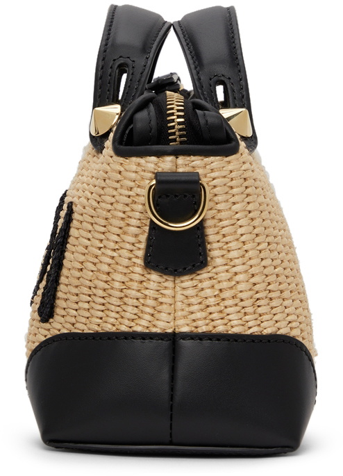 Fendi Beige & Black Mini 'By The Way' Straw Bag Fendi