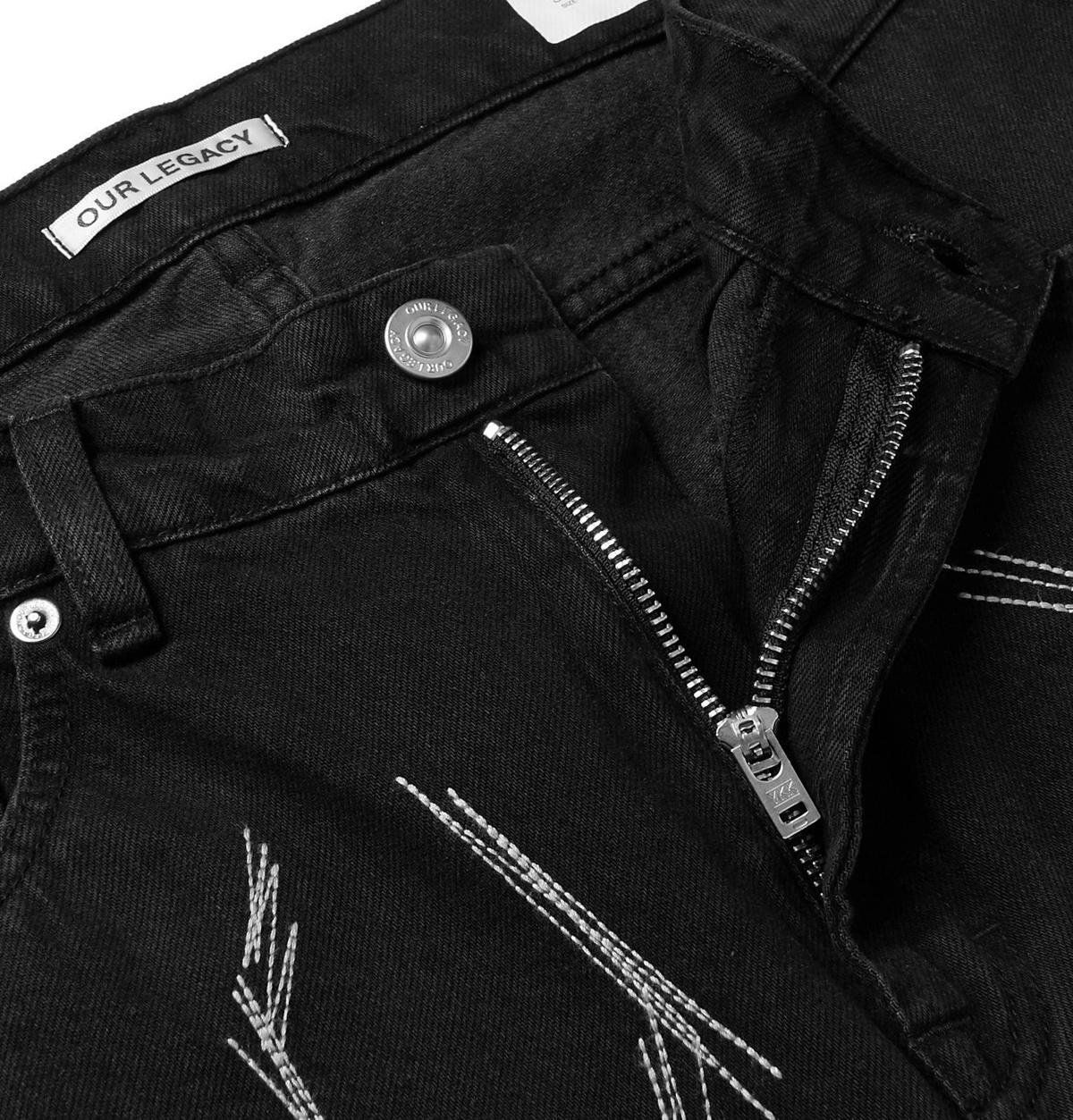 Our Legacy - Slim-Fit Embroidered Denim Jeans - Black Our Legacy