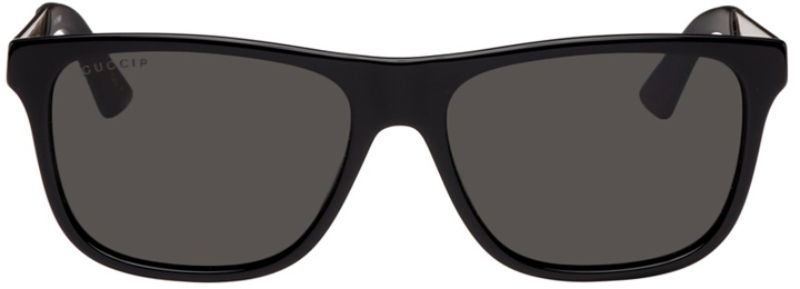 Photo: Gucci Black & Gold Rectangular Sunglasses