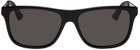 Gucci Black & Gold Rectangular Sunglasses