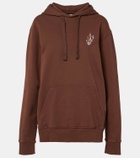 JW Anderson Printed embroidered cotton jersey hoodie