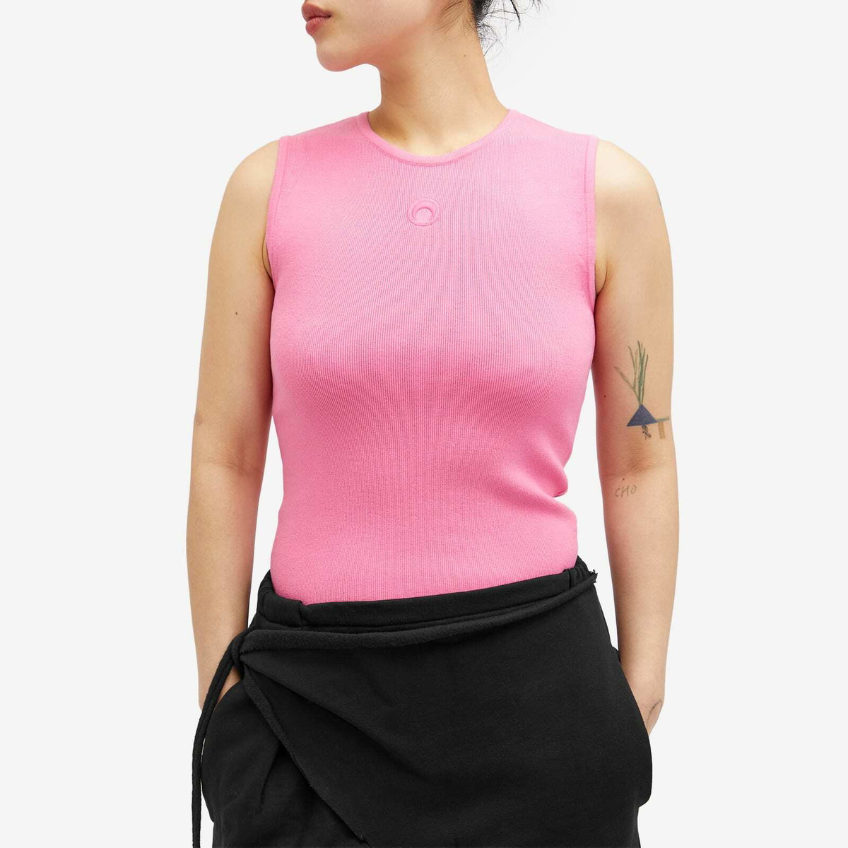 Marine Serre Women's Core Knitted Vest Top in Pink