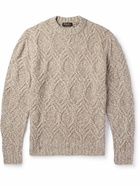 Loro Piana - Mélange Cable-Knit Wool and Cashmere-Blend Sweater - Neutrals