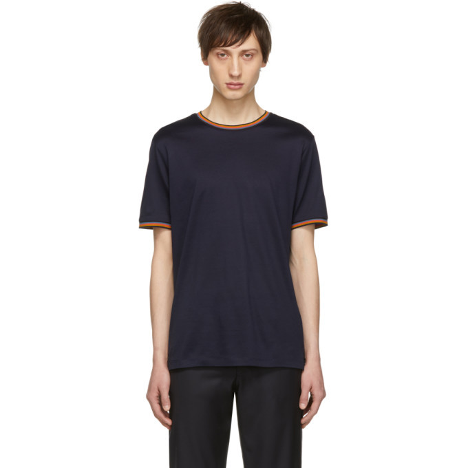 Photo: Paul Smith Navy Multi Stripe T-Shirt