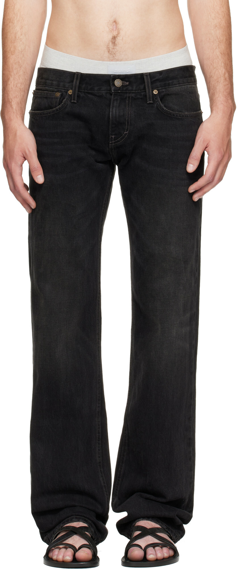 Raimundo Langlois Black Slim Straight Jeans