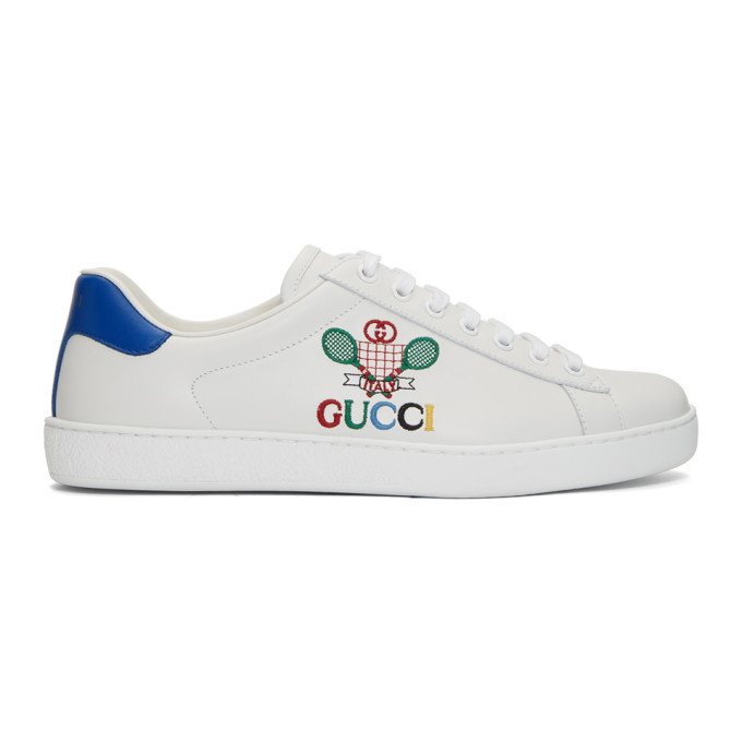 Photo: Gucci White and Blue Tennis New Ace Sneakers