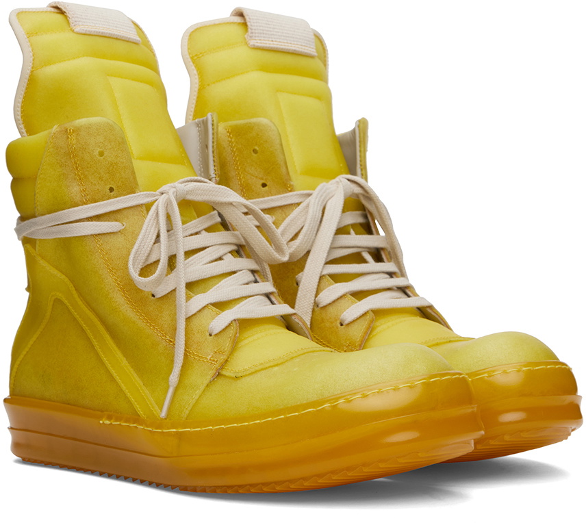 靴 Rick Owens geobasket yellow Rick Owens Yellow Geobasket Sneakers Rick Owens