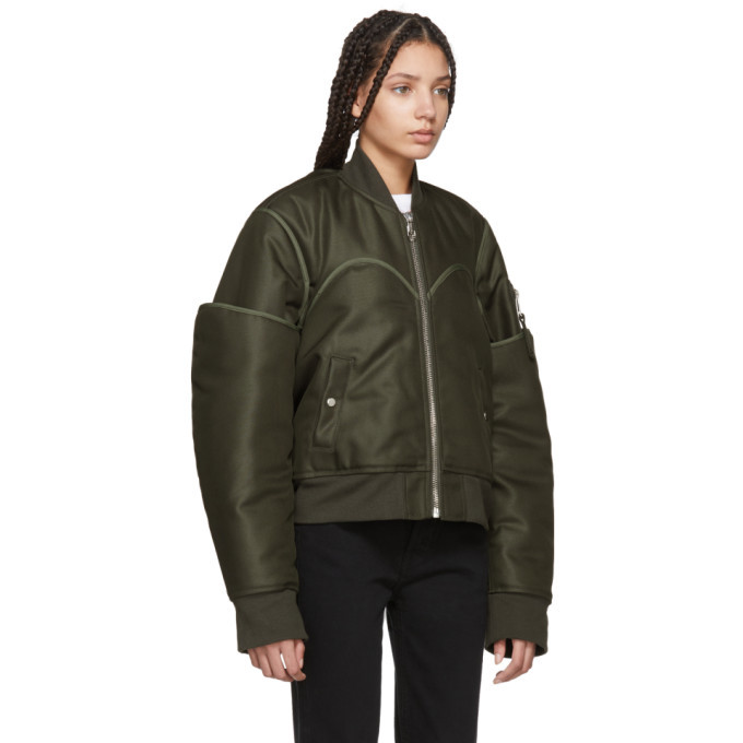 Helmut Lang Green Four Sleeved Bomber Jacket Helmut Lang