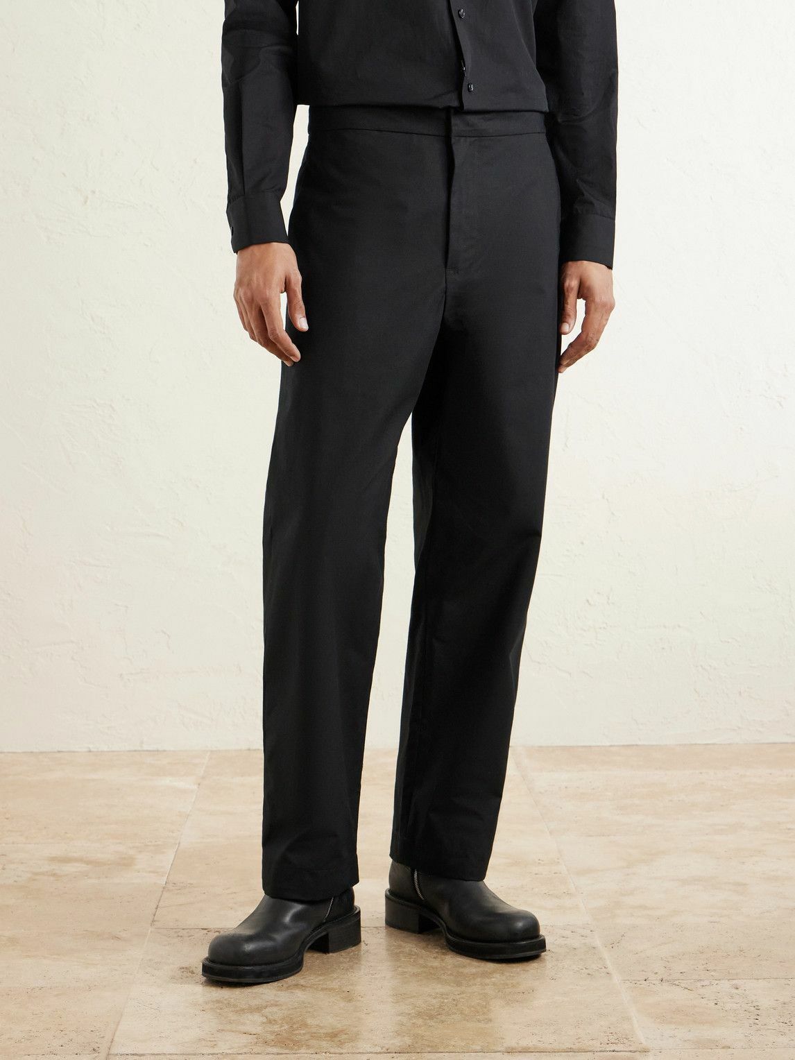 Jil Sander - Straight-Leg Cotton Trousers - Black