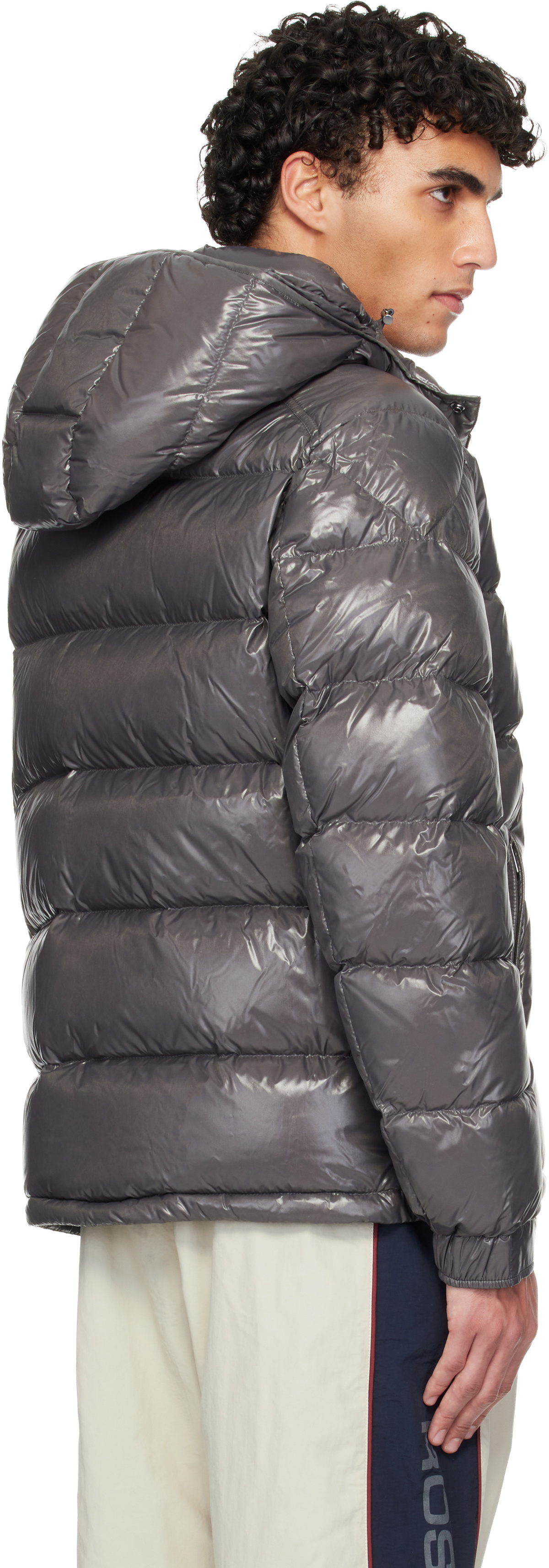 Moncler Gray Moncler Maya Hooded Short Down Jacket